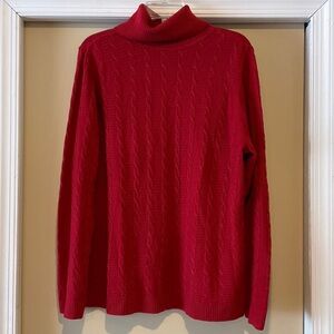 Croft & Barrow Red Cable Knit Turtleneck Tunic SweaterXL
